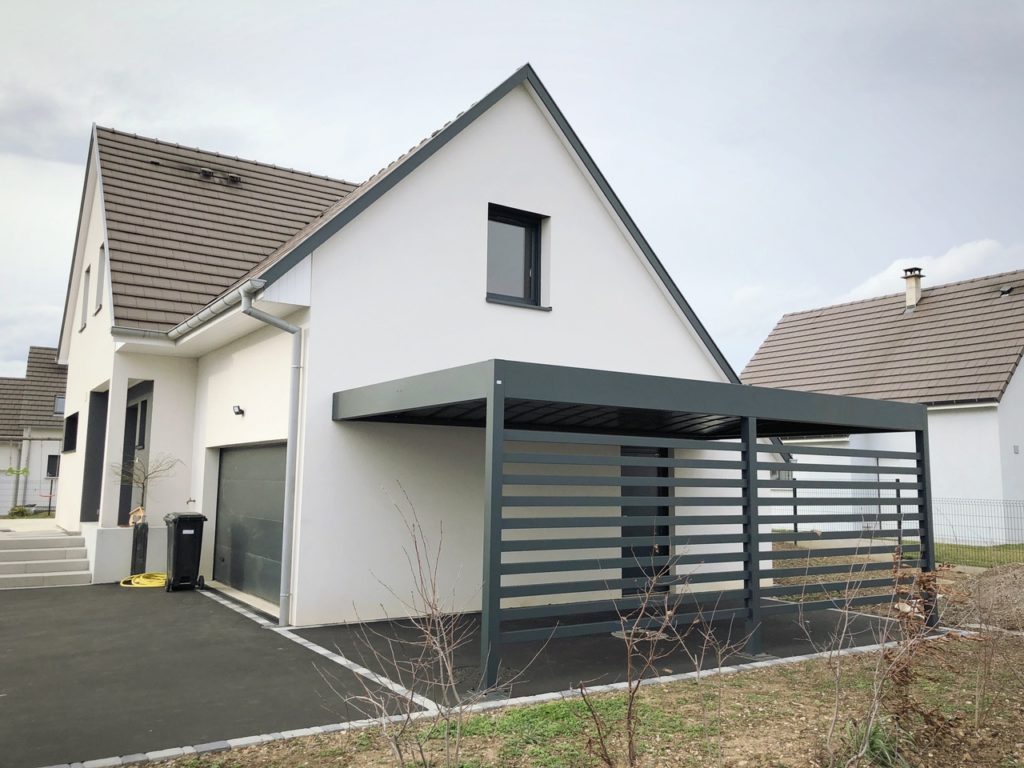 Le carport du moment : le carport en aluminium adossé ! carport adosse a toit plat 2