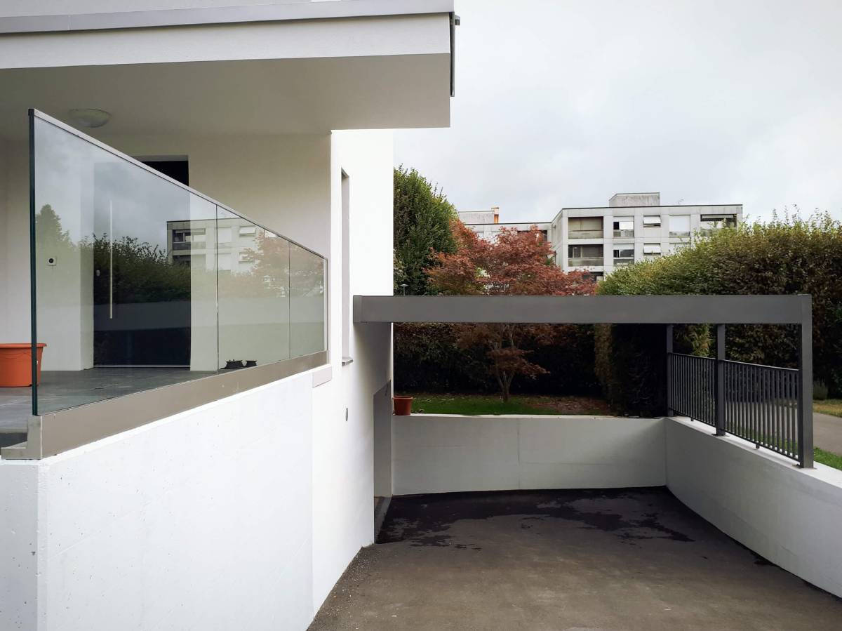 Carport en aluminium adossé - Lausanne (Suisse) aluminium double carport lausanne