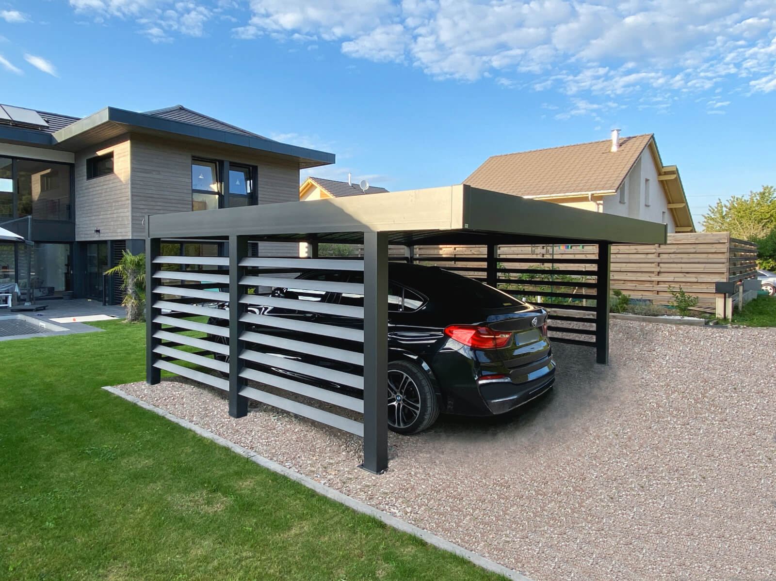Carport alu sur mesure à Bon-en-Chablais carport alu sur mesure toit plat bon en chablais