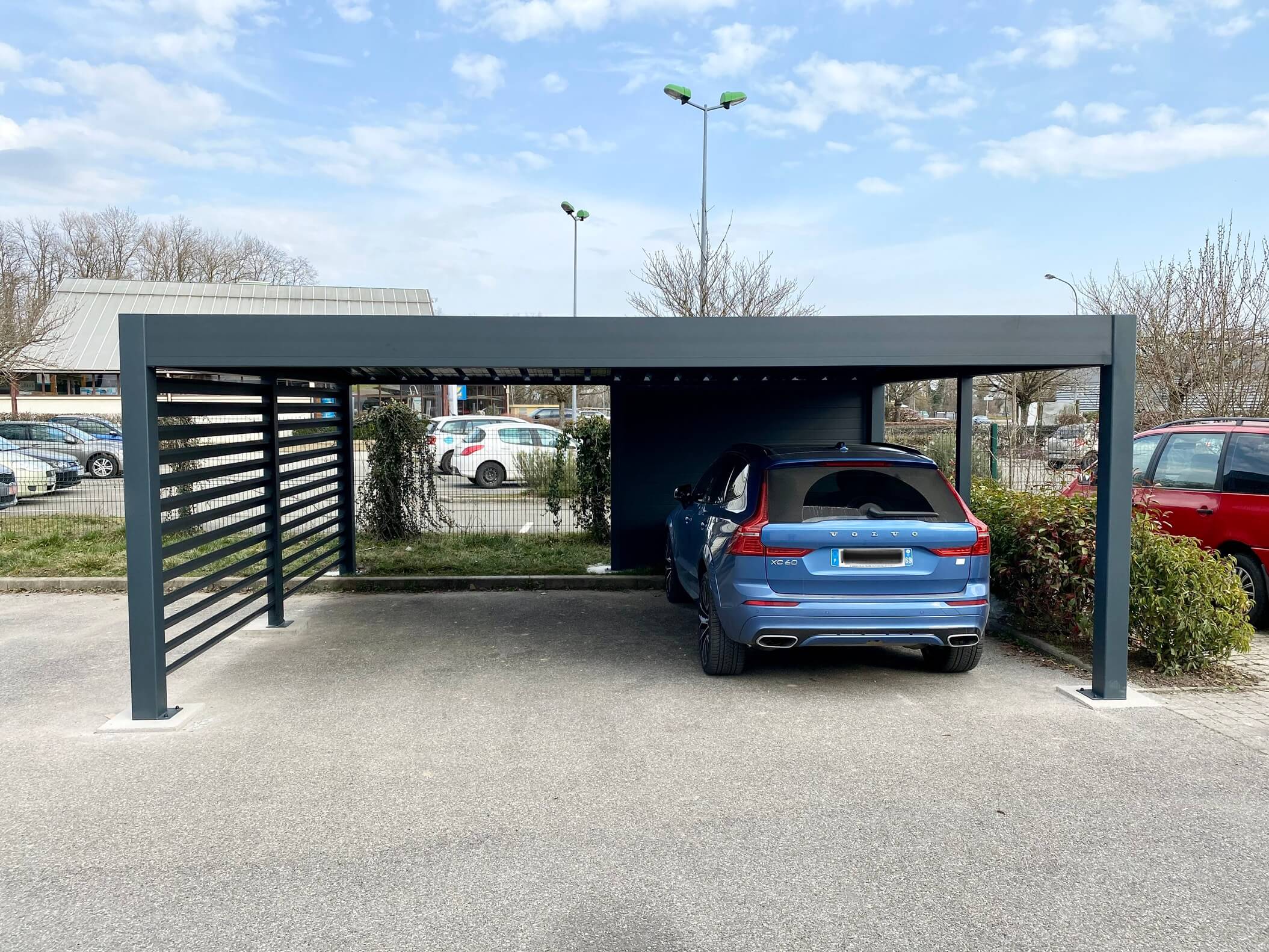 Carport double indépendant pour l'agence de Gex carport aluminium double agence