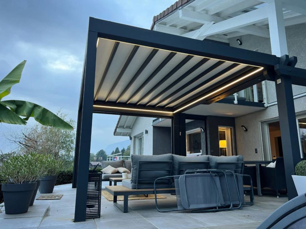 Pergolas à toile rétractable pergola moderne alu toile retractable ayse