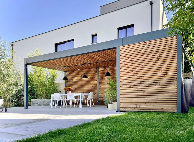pool house alu bois vienne isere