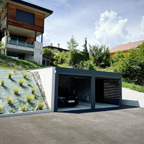 carport-double-aluminium-semi-enterré-haute-savoie